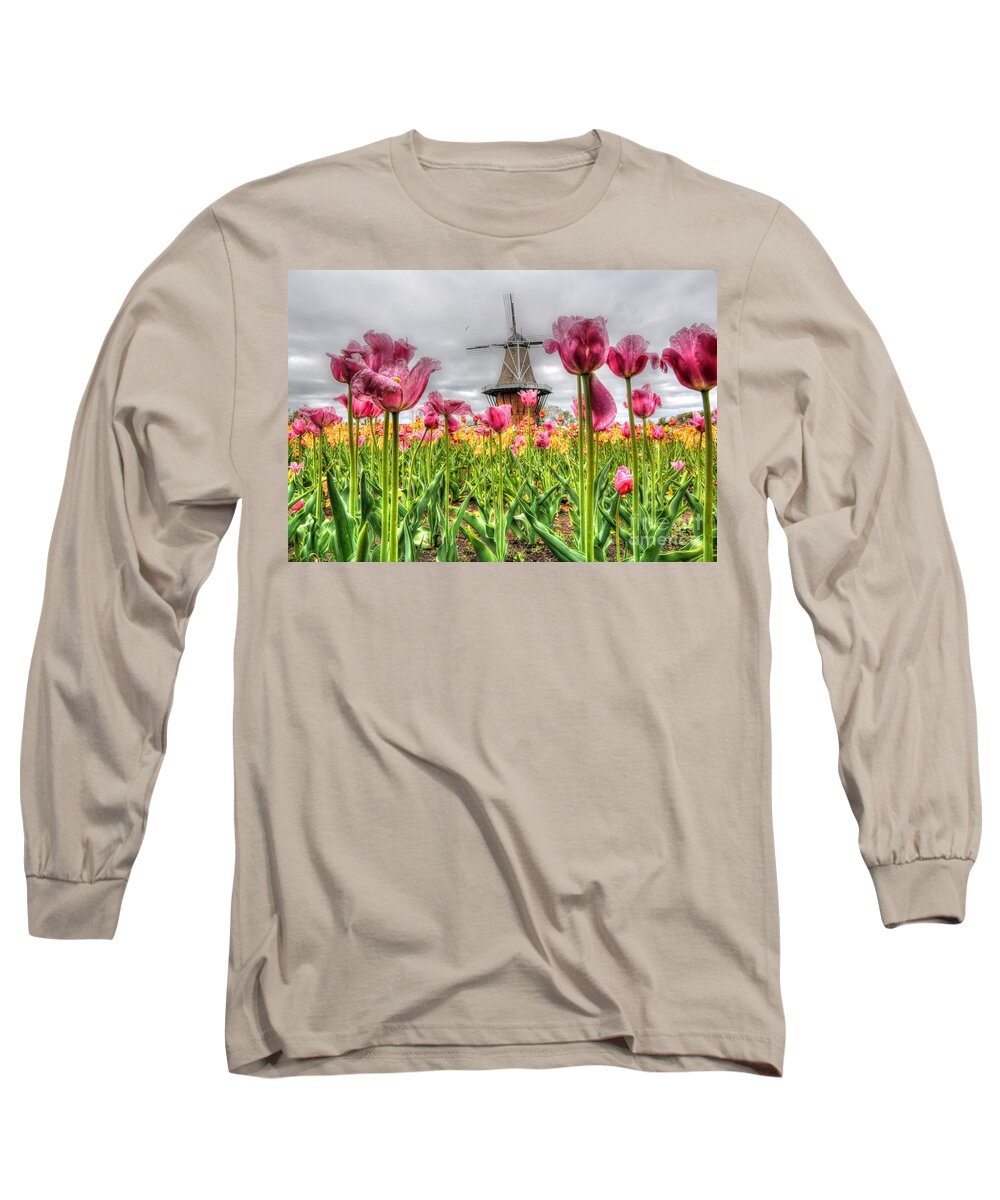 Tulips Long Sleeve T-Shirt featuring the photograph WindMill Island by Robert Pearson