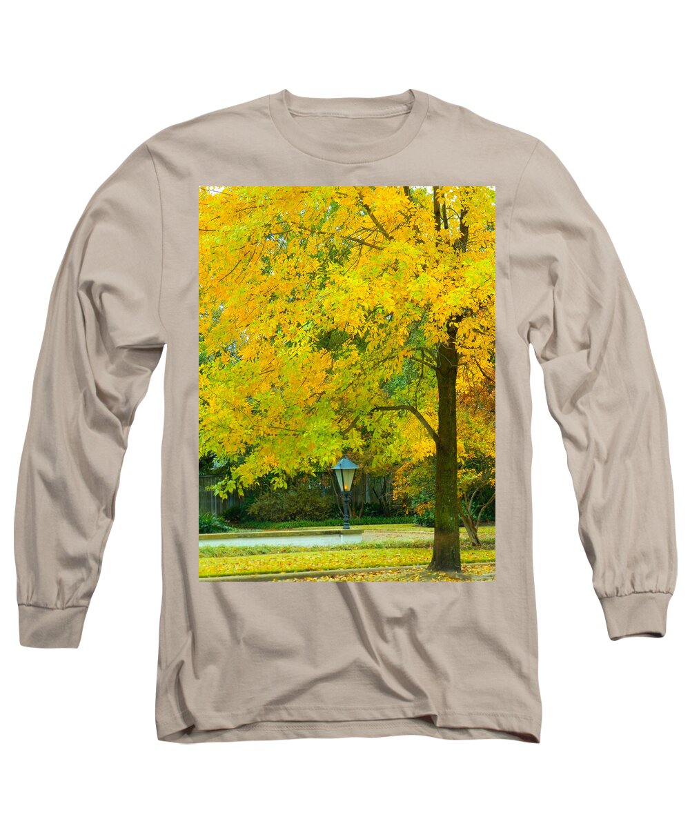 Yellow Long Sleeve T-Shirt featuring the photograph Yellow Drapes by Karen Wagner