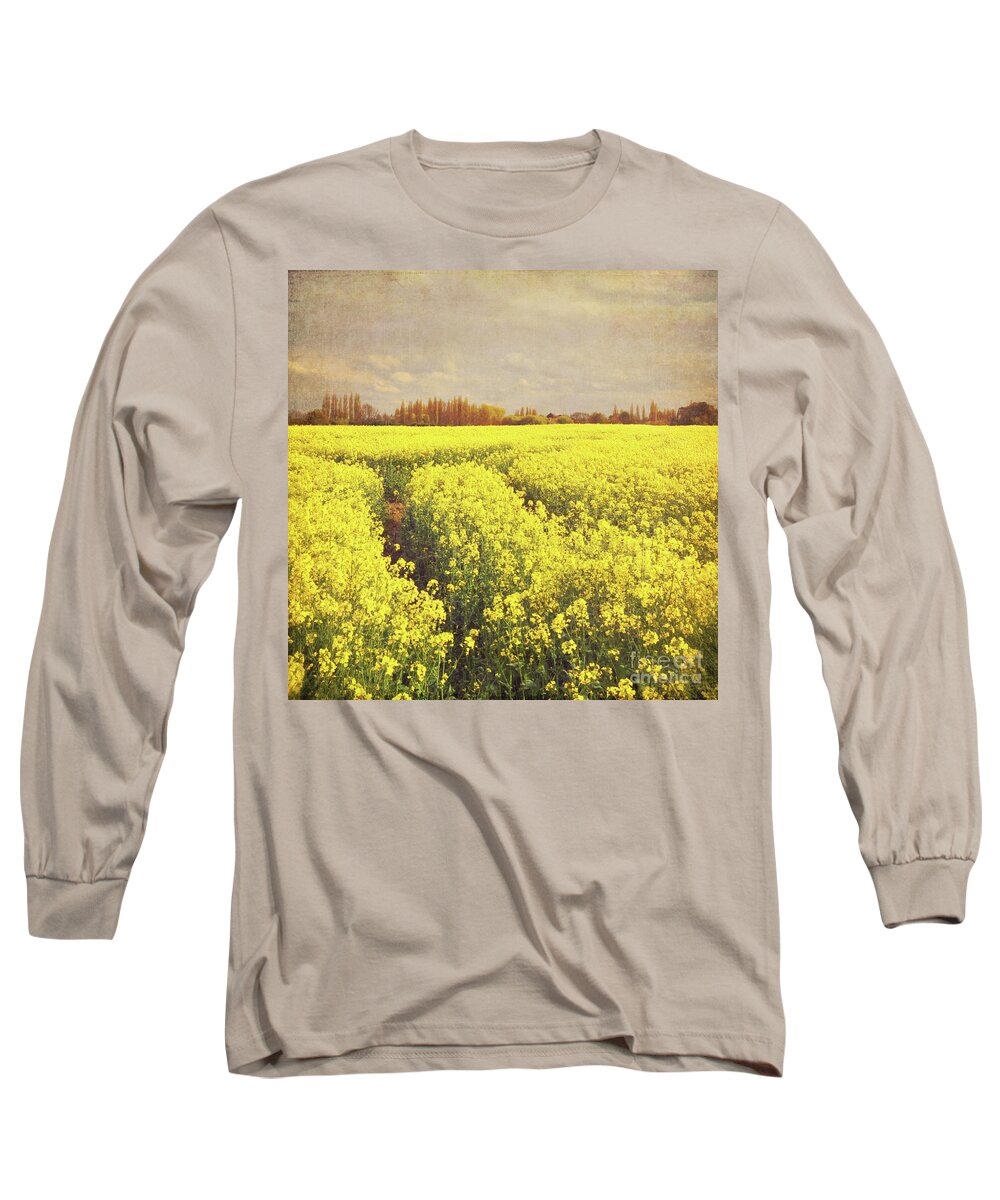 Yellow Long Sleeve T-Shirt featuring the photograph Yellow Field by Lyn Randle