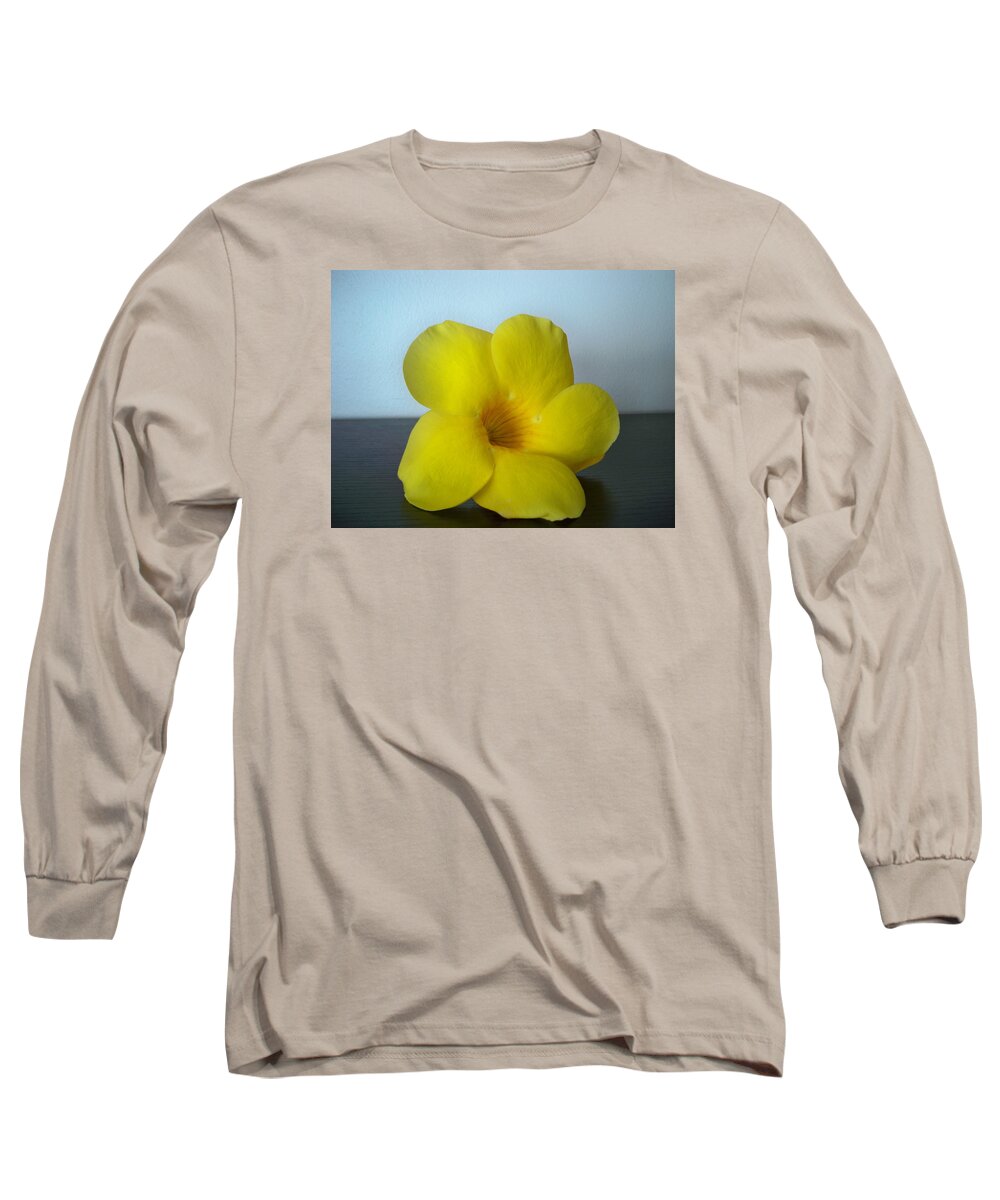 Flower Long Sleeve T-Shirt featuring the photograph Yellow flower from Salinas by Nancy Graham