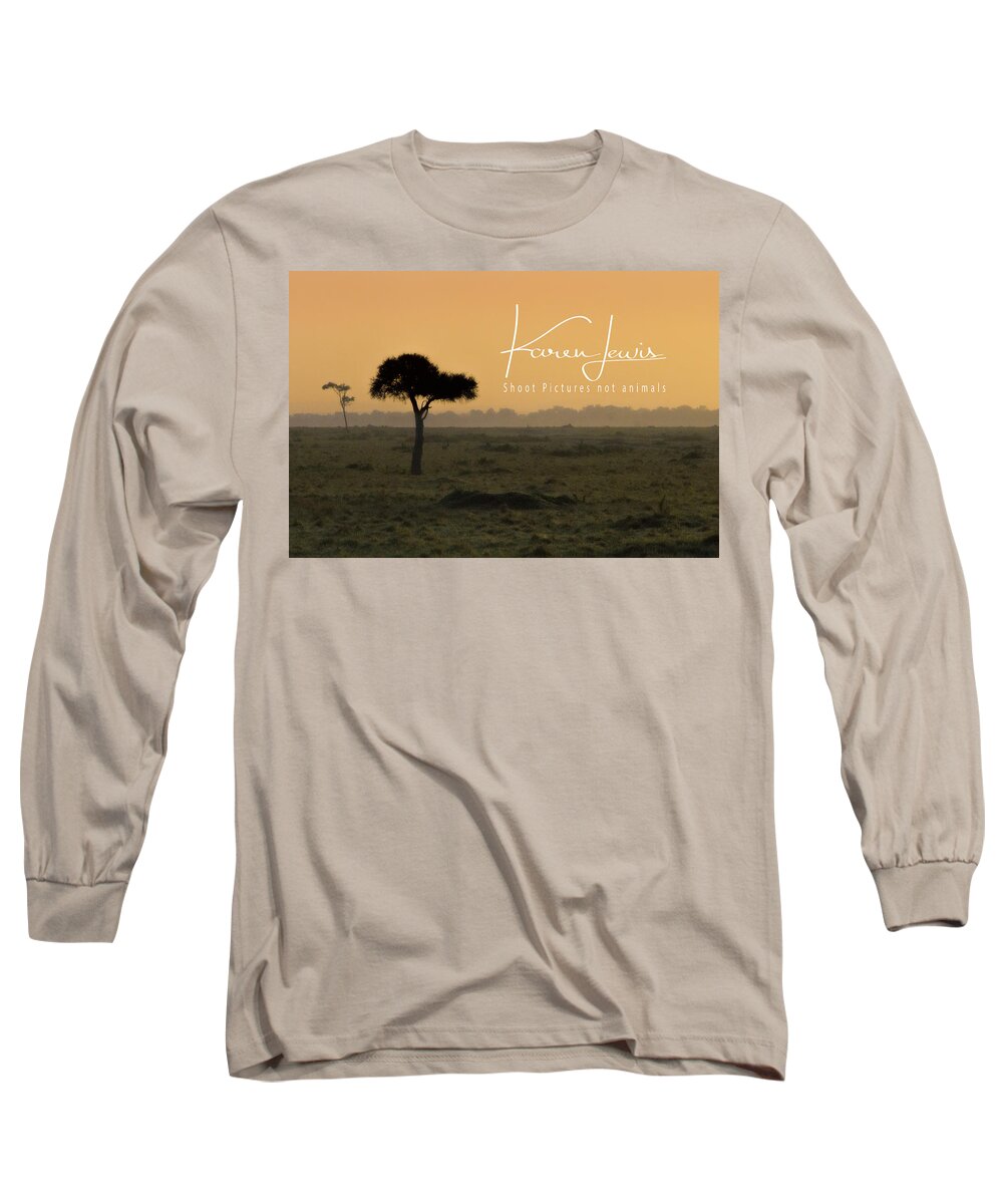 Masai Mara Long Sleeve T-Shirt featuring the photograph Yellow Mara Dawn by Karen Lewis