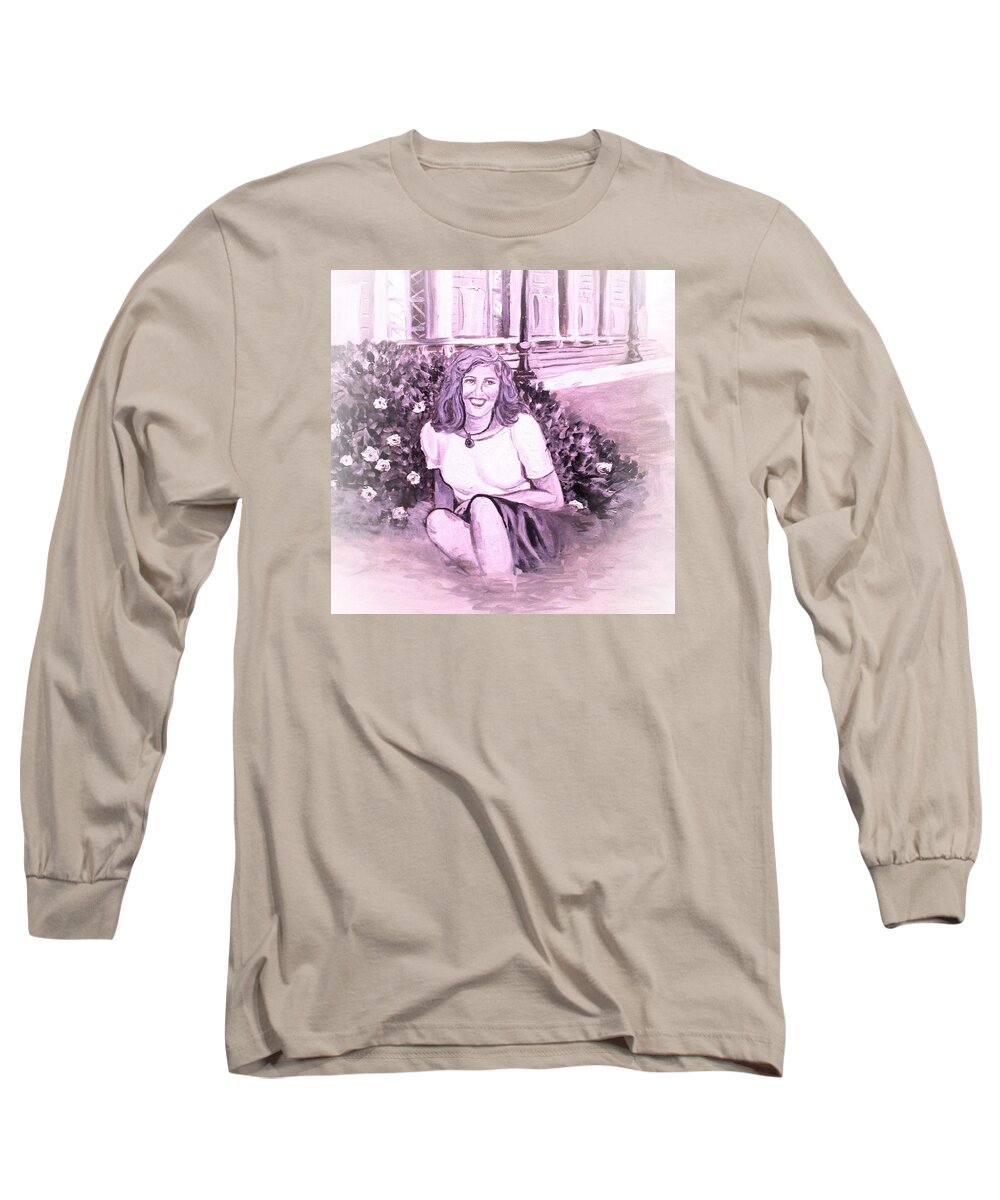 Nostalgia Long Sleeve T-Shirt featuring the painting Yesterday at Kirkwood Station by Alexandria Weaselwise Busen