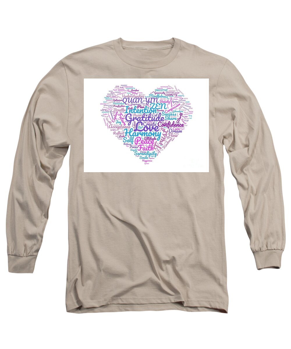 Zen Long Sleeve T-Shirt featuring the photograph Zen Daily Word Heart by Mars Besso