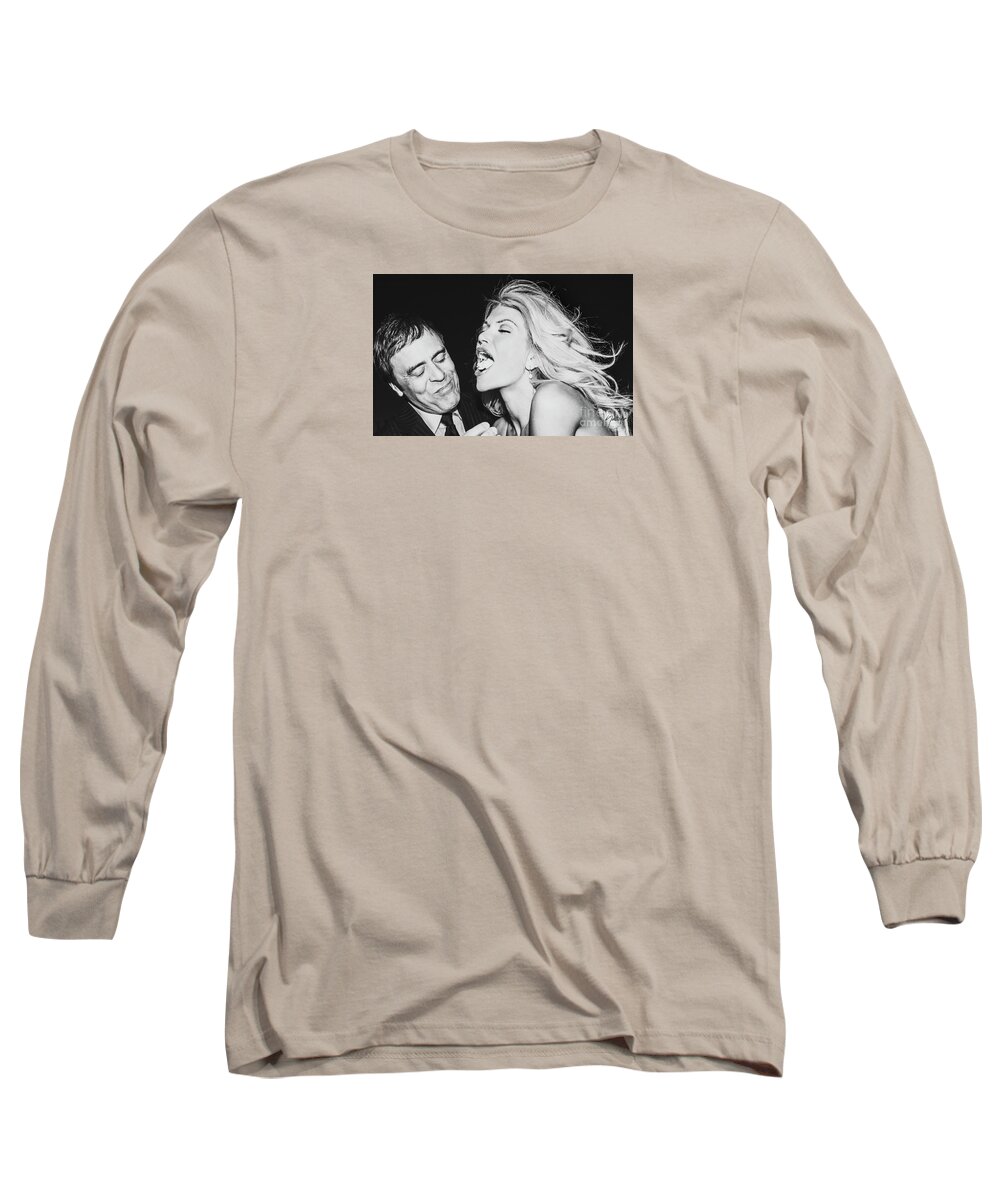 Supermodel Long Sleeve T-Shirt featuring the photograph 0398 Supermodel Selena Celebrating by Amyn Nasser