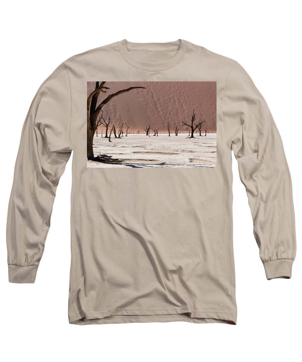 Landscape Long Sleeve T-Shirt featuring the photograph Deadvlei desert #1 by Mache Del Campo