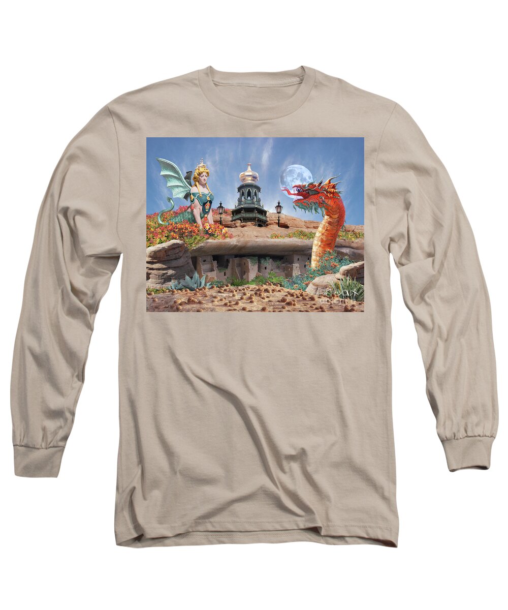 Dragon Long Sleeve T-Shirt featuring the digital art It's Complicated by Lucy Arnold