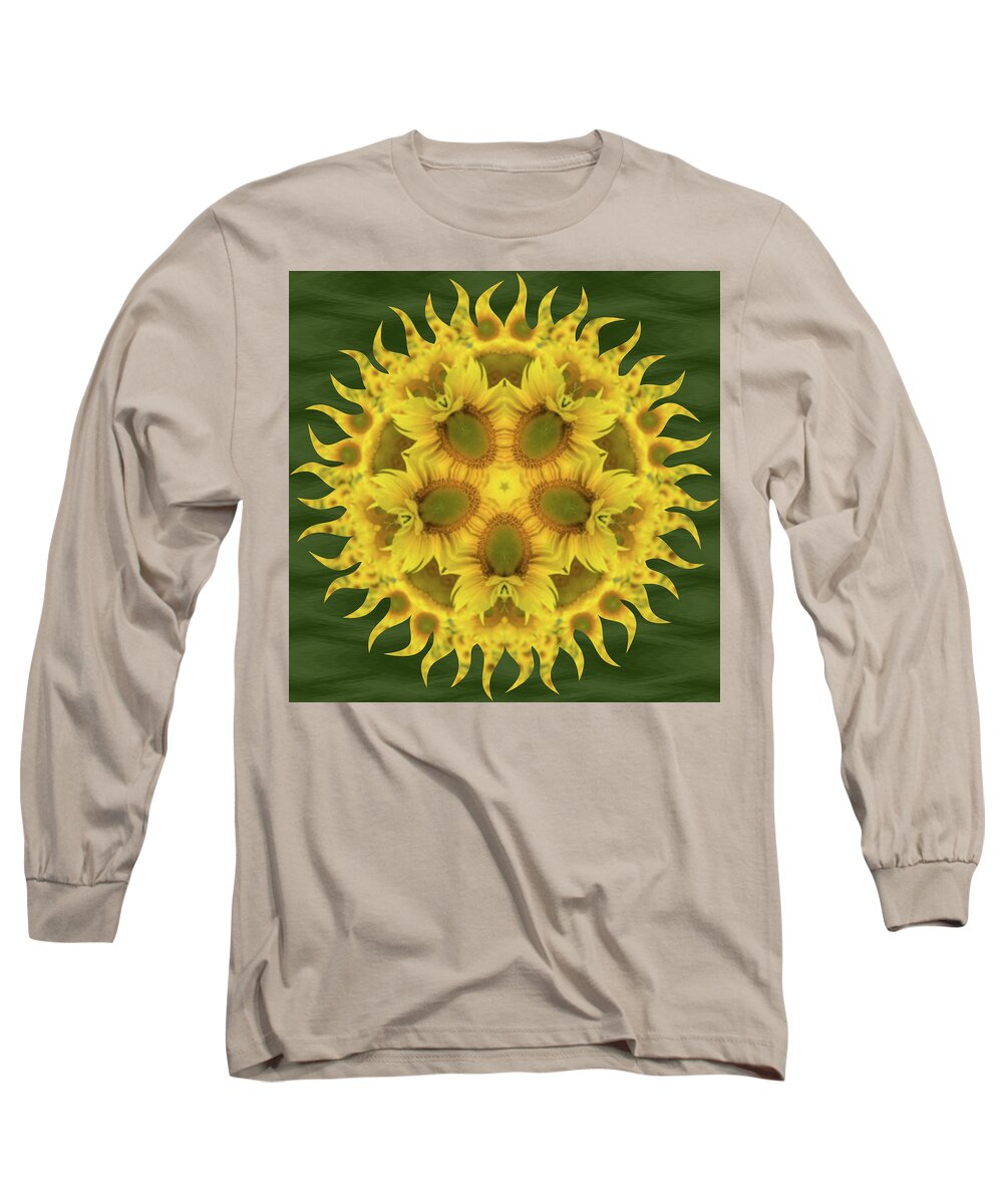 Kaleidoscope Long Sleeve T-Shirt featuring the photograph Sunflower #2 by Minnie Gallman