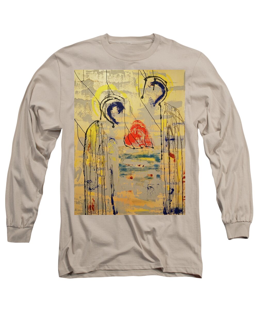 Heart Long Sleeve T-Shirt featuring the mixed media A thousand miles of sand and sea by Giorgio Tuscani