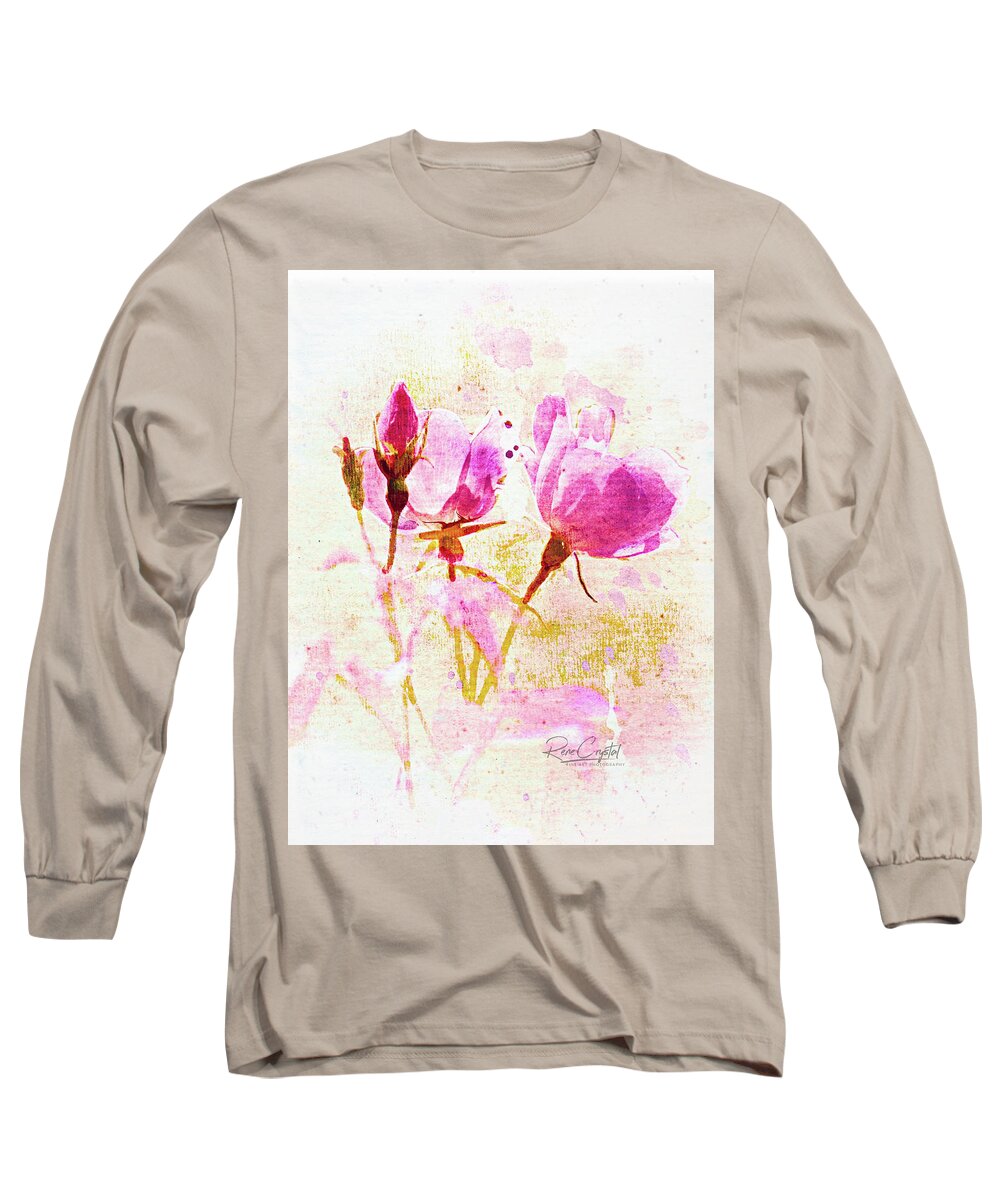 Roses Long Sleeve T-Shirt featuring the photograph A Wink Of Pink by Rene Crystal
