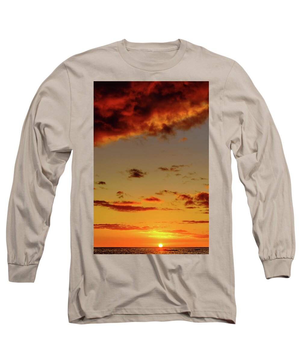 Hawaii Long Sleeve T-Shirt featuring the photograph As the Sun Touches by John Bauer