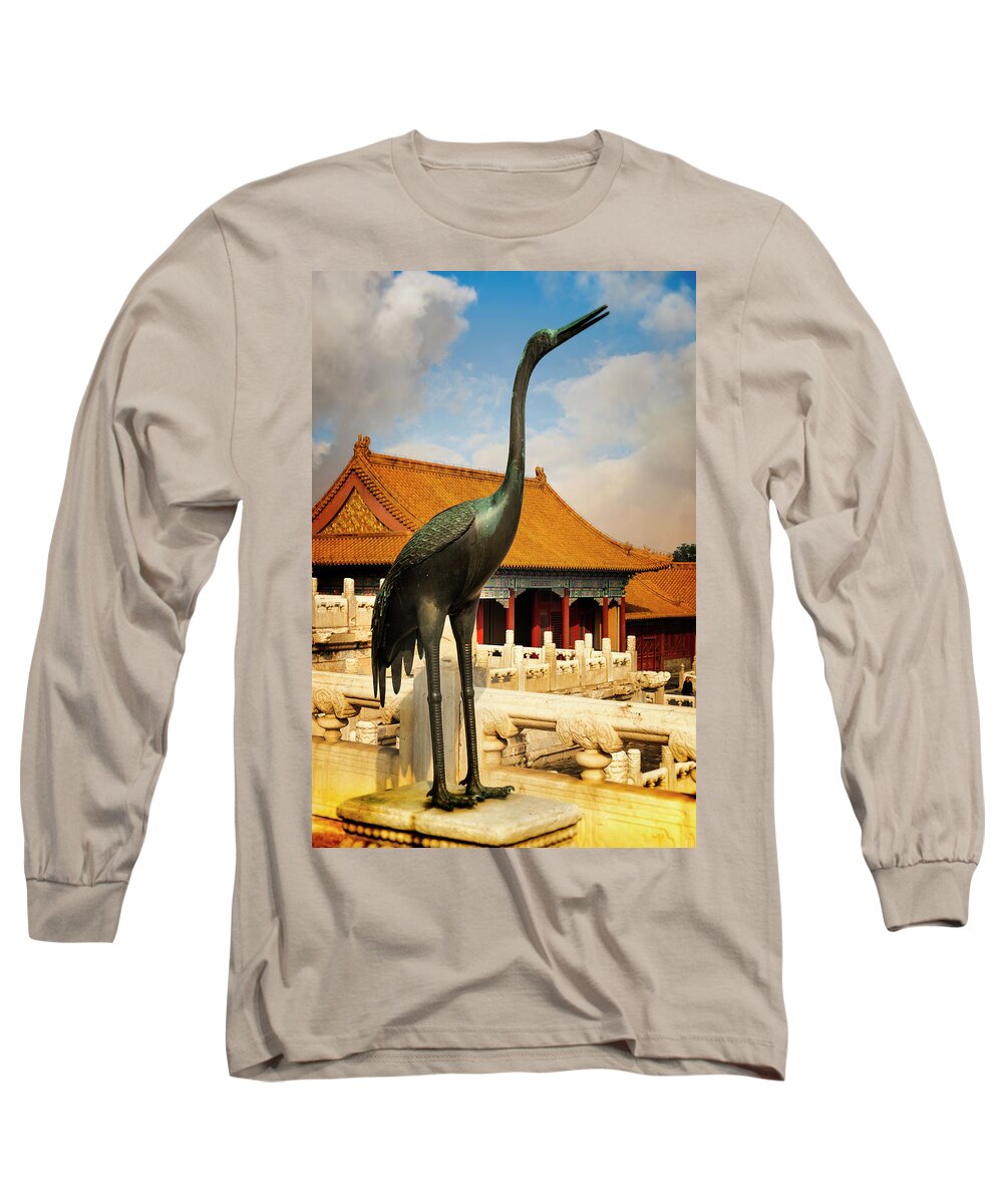 Forbidden City Long Sleeve T-Shirt featuring the photograph At the Forbidden City by Kathryn McBride
