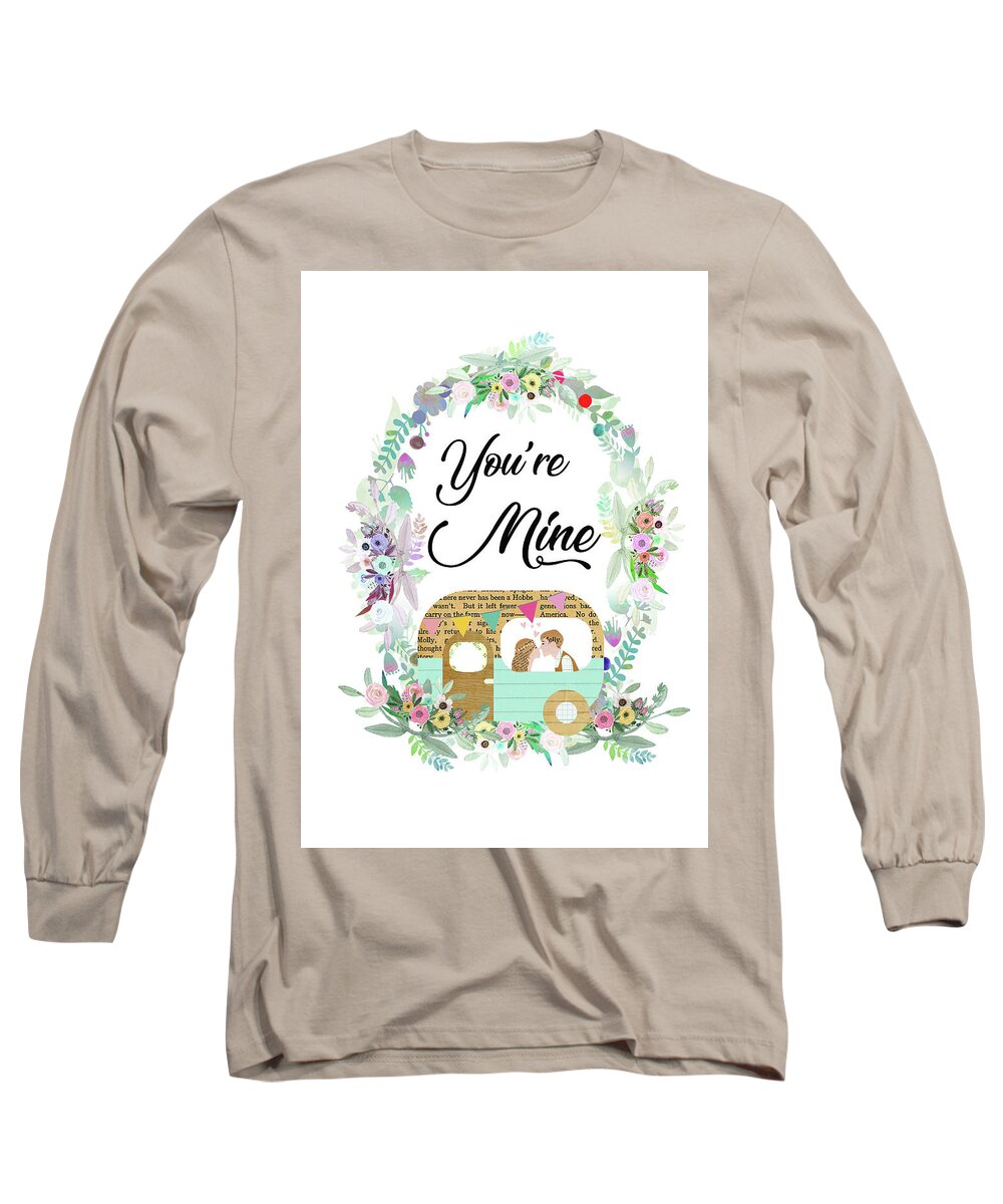 Collage Long Sleeve T-Shirt featuring the mixed media Be In Love by Claudia Schoen
