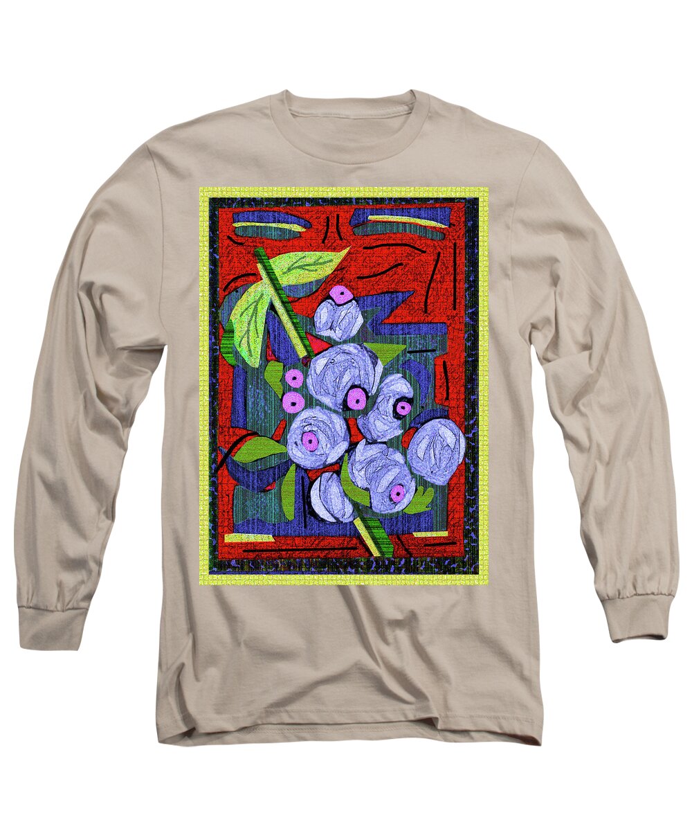 Nature Long Sleeve T-Shirt featuring the digital art Blueberries by Rod Whyte
