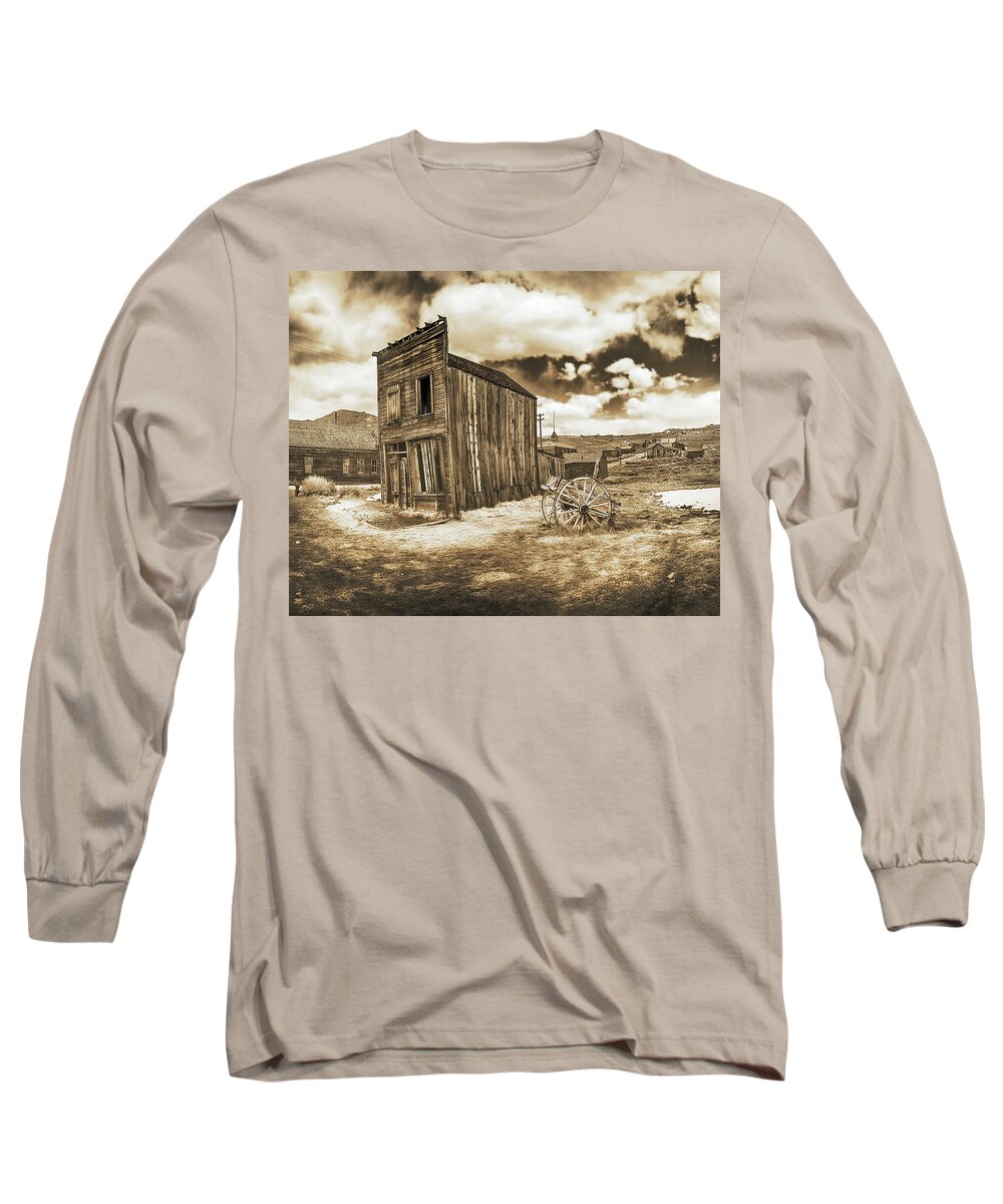 Old Long Sleeve T-Shirt featuring the photograph BODIE MAIN STREET, Bodie Ghost Town, California by Don Schimmel