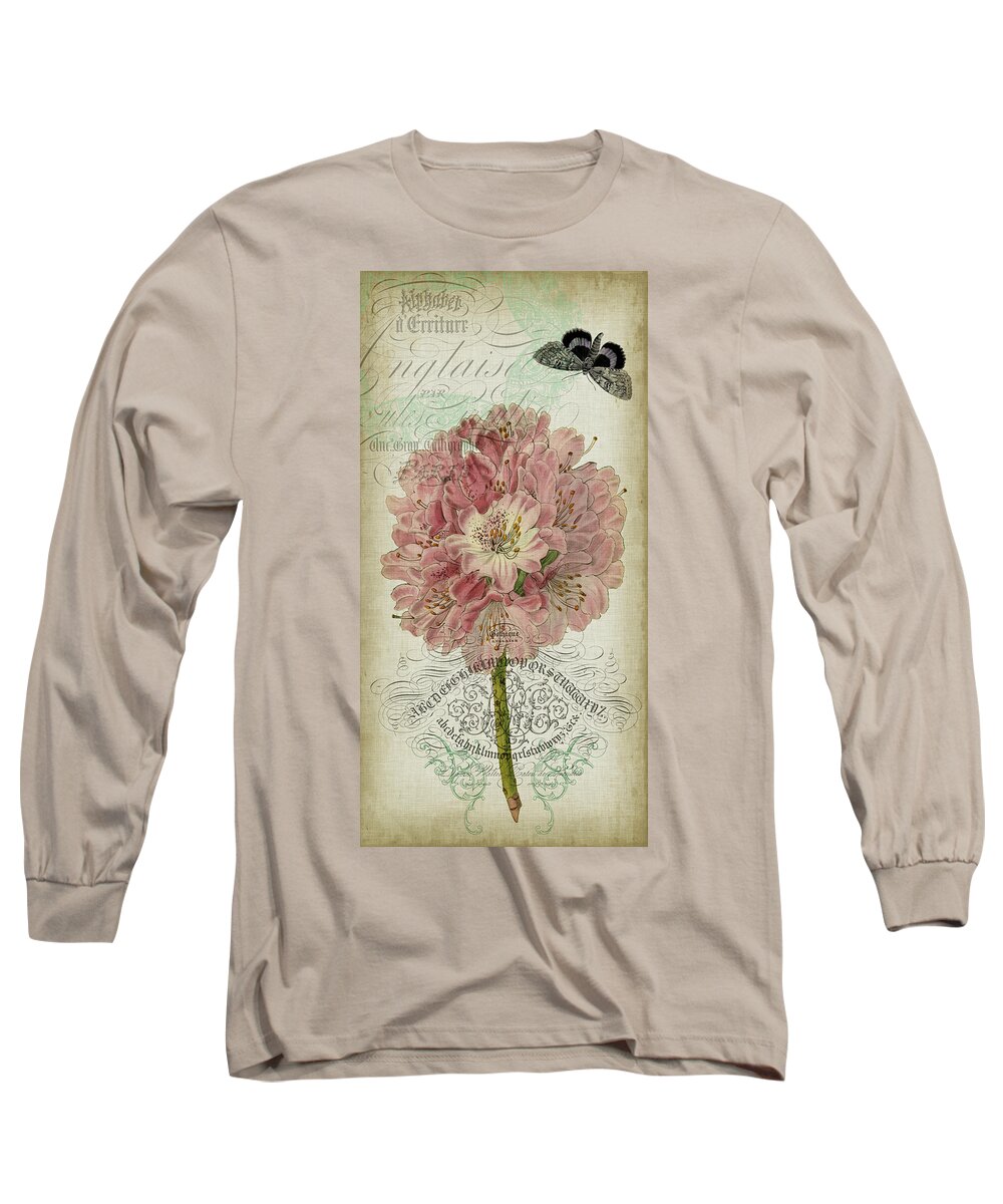 Metallics Long Sleeve T-Shirt featuring the painting Cartouche & Floral II by Jennifer Goldberger
