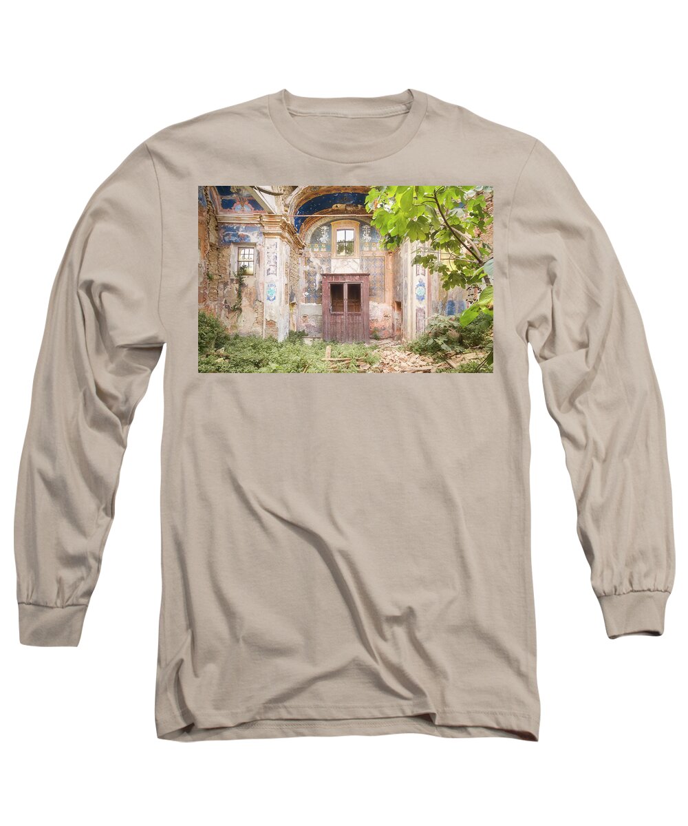 Urban Long Sleeve T-Shirt featuring the photograph Church in Ruins by Roman Robroek