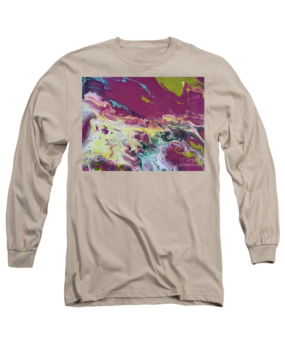 Shore Long Sleeve T-Shirt featuring the painting Corals splendor by Monica Elena