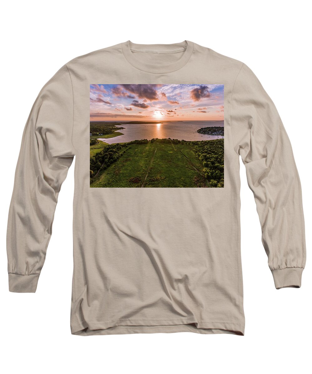 Morning Long Sleeve T-Shirt featuring the photograph Duxbury Harbor by William Bretton