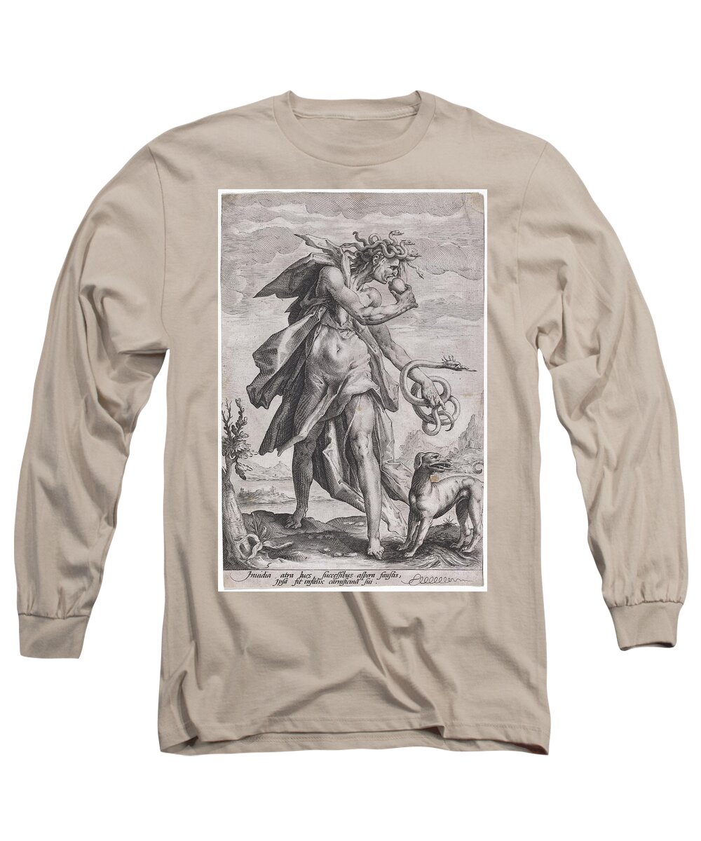 Mythology Long Sleeve T-Shirt featuring the drawing Envy by Jacob Matham