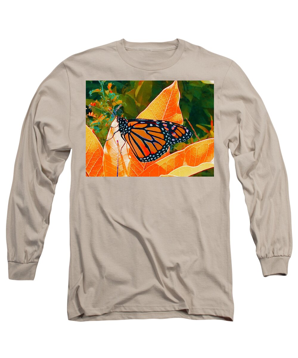 Fall Monarch Long Sleeve T-Shirt featuring the photograph Fall Monarch by Debra Grace Addison