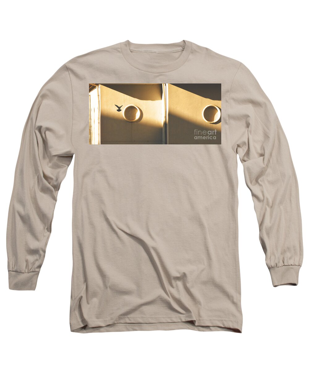 Dove Long Sleeve T-Shirt featuring the photograph Flight against the wall by Yavor Mihaylov