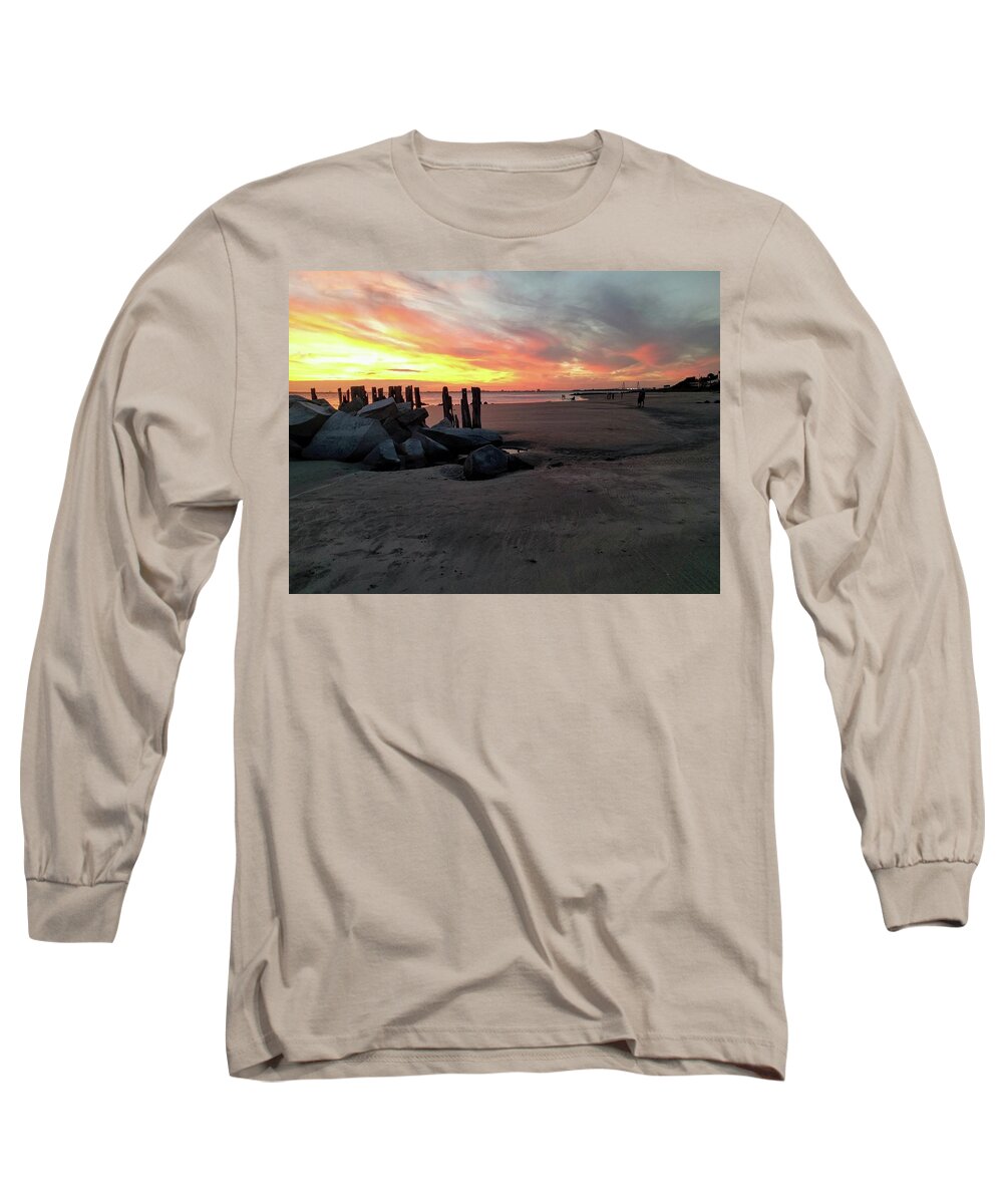 Fort Moultrie Long Sleeve T-Shirt featuring the photograph Fort Moultrie Sunset by Sherry Kuhlkin