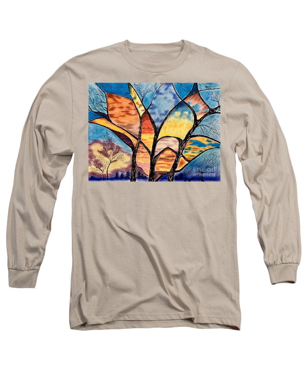 Fragments Long Sleeve T-Shirt featuring the pastel Fragments of the Sky by Natalia Wallwork