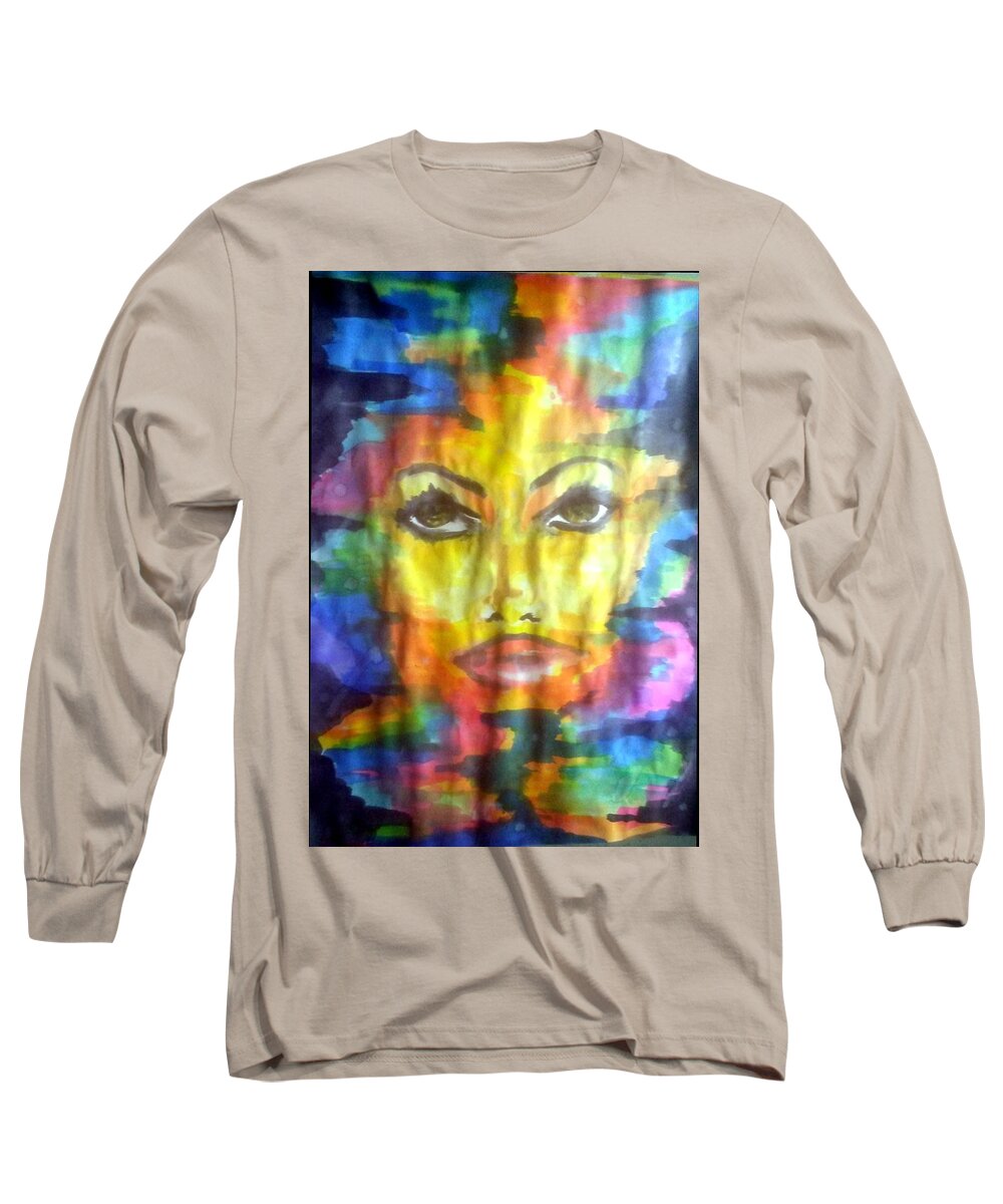 Prison Art Long Sleeve T-Shirt featuring the drawing Gloria by Kiki Sparkles