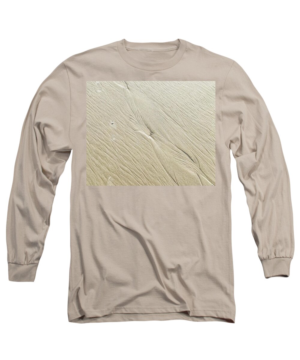 Sand Long Sleeve T-Shirt featuring the photograph Go with the Flow by Portia Olaughlin