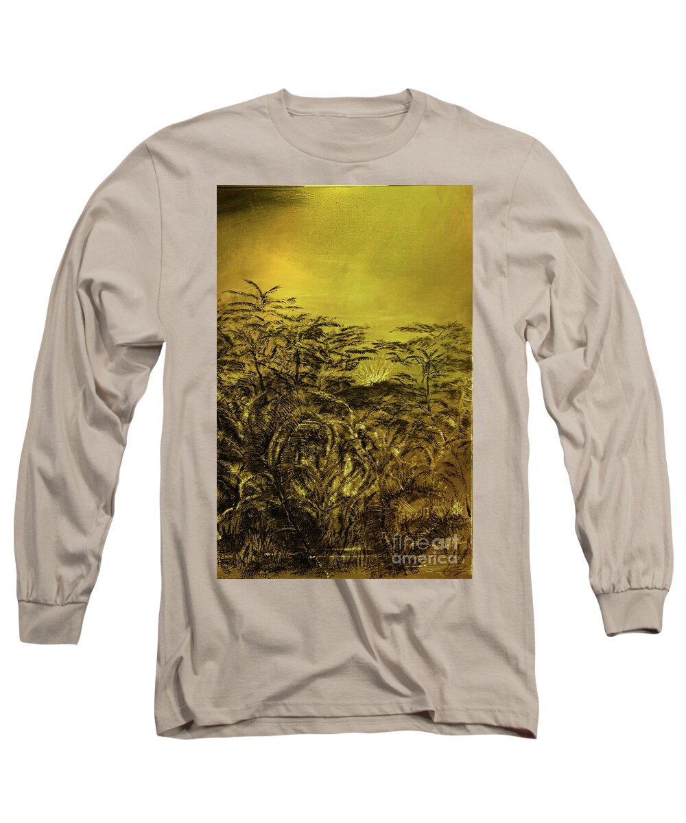 Aina Long Sleeve T-Shirt featuring the painting Golden Night by Michael Silbaugh