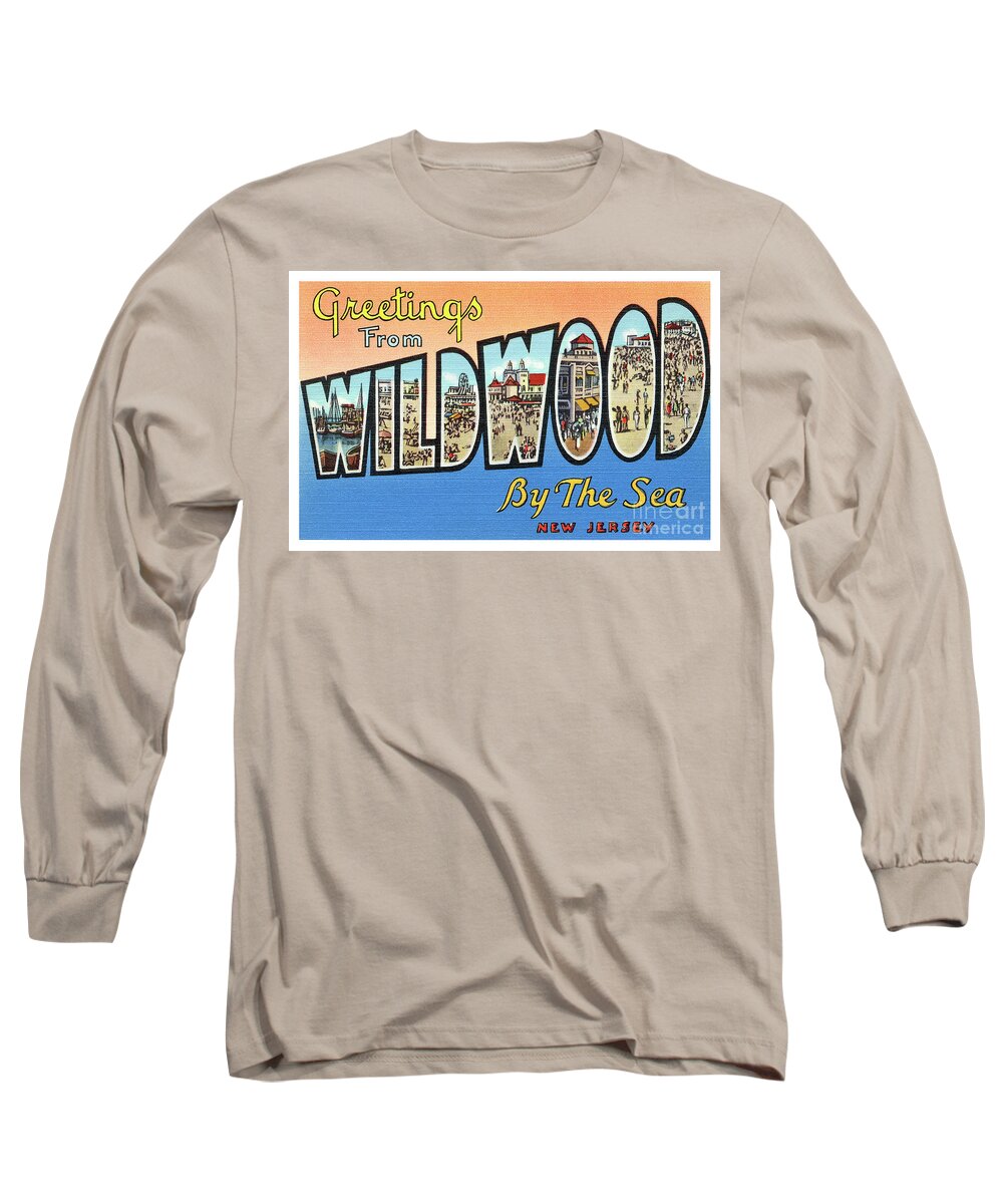 Lbi Long Sleeve T-Shirt featuring the photograph Wildwood Greetings - Version 4 by Mark Miller