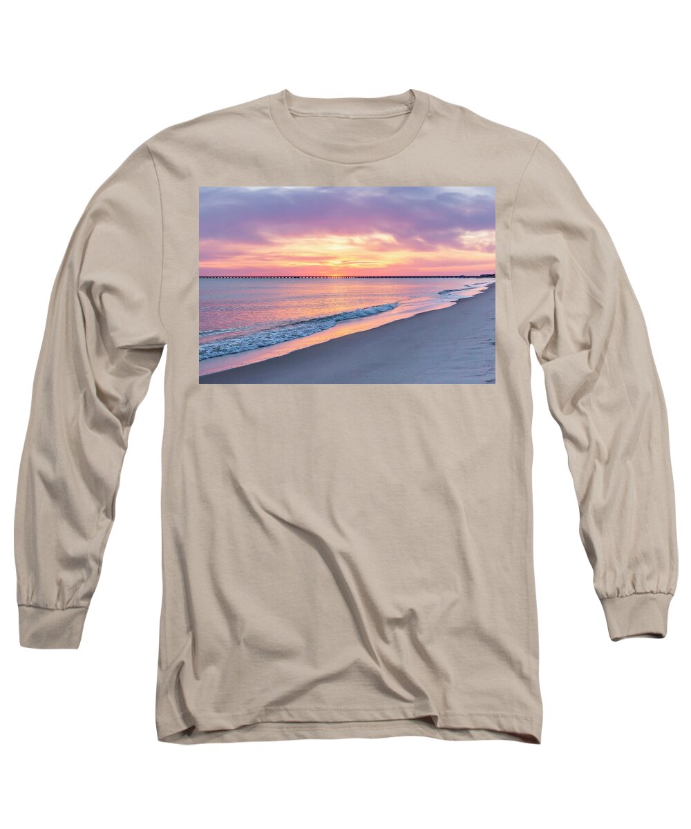 Sunrise Long Sleeve T-Shirt featuring the photograph Hampton Roads Sunrise by Donna Twiford