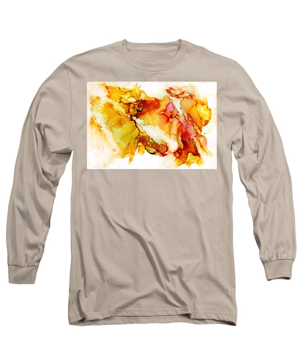 Abstract Long Sleeve T-Shirt featuring the painting Imagine by Christy Sawyer