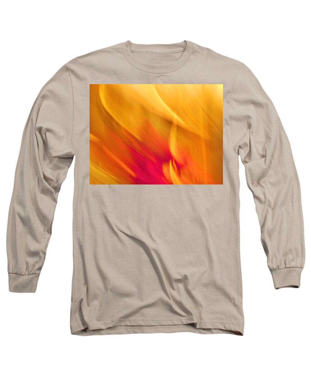 - Impression Of A Yellow Tulips -3rd Place Win In The Digital Abstracts Contest Long Sleeve T-Shirt featuring the photograph - Impression of a Yellow Tulips by THERESA Nye