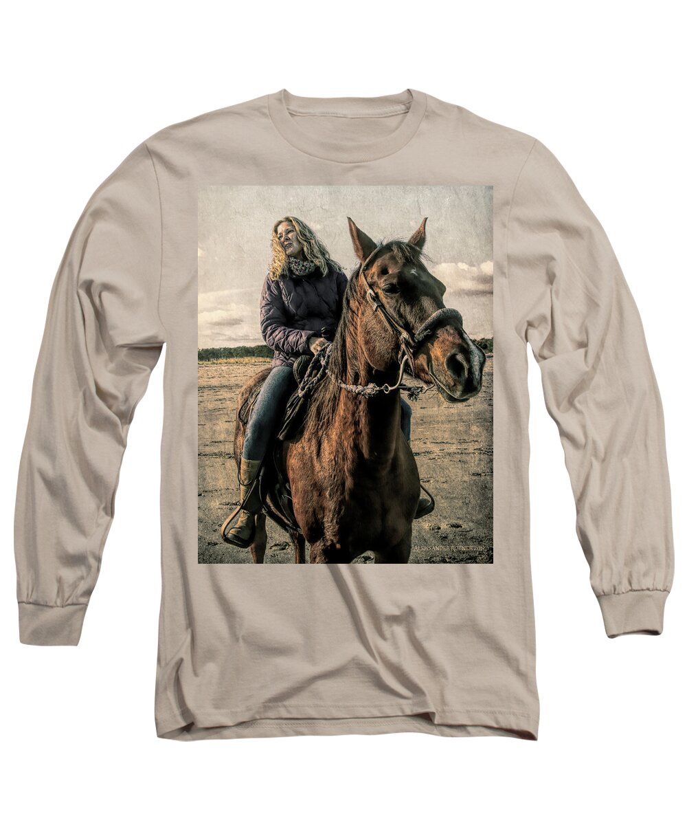 Horse Rider Long Sleeve T-Shirt featuring the photograph In the saddle by Aleksander Rotner