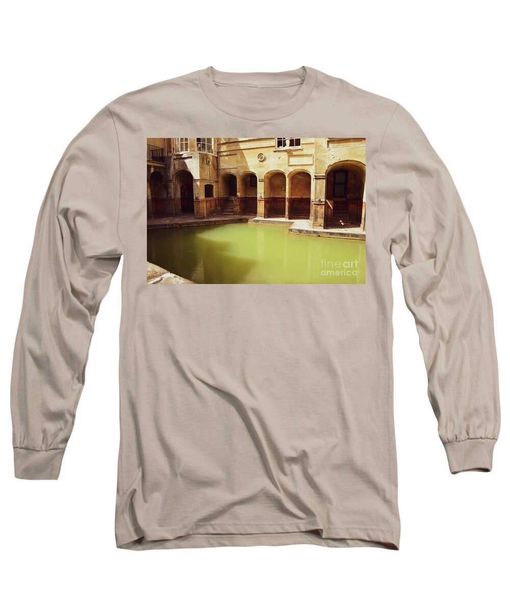 Romanbaths Long Sleeve T-Shirt featuring the photograph Kings Bath Somerset England by Abigail Diane Photography