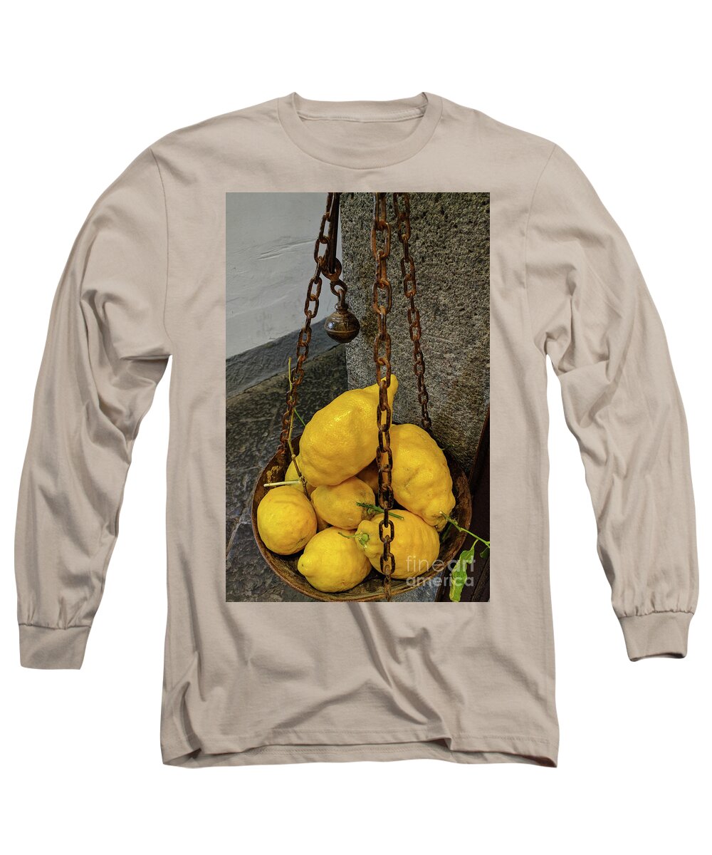 Amalfi Long Sleeve T-Shirt featuring the photograph Lemons by Terri Brewster