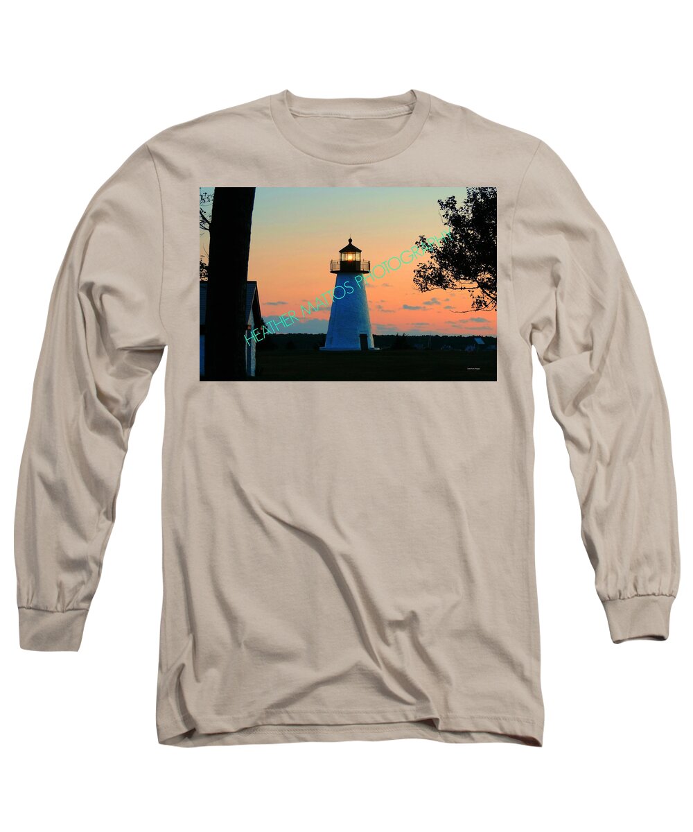 Lighthouse Long Sleeve T-Shirt featuring the photograph Lighthouse at Sunset by Heather M Photography