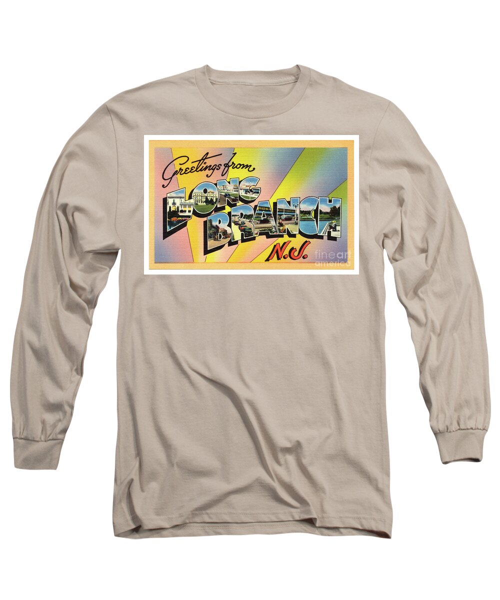 Lbi Long Sleeve T-Shirt featuring the photograph Long Branch Greetings by Mark Miller