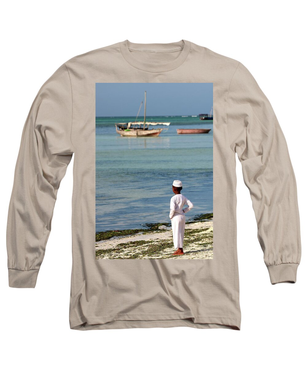  Long Sleeve T-Shirt featuring the photograph Looking at the Sea by Eric Pengelly