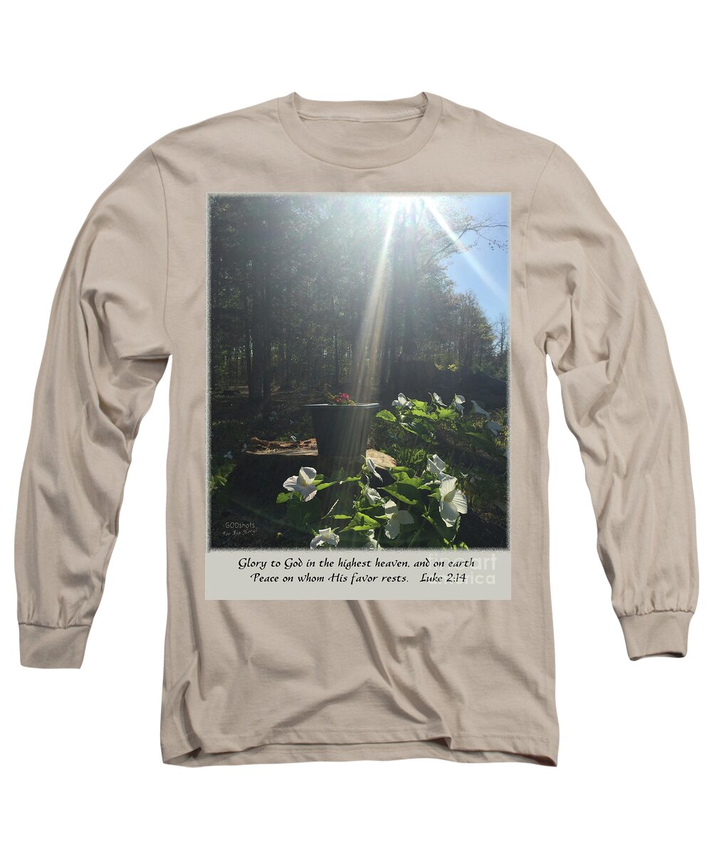  Long Sleeve T-Shirt featuring the mixed media Luke 2 14 by Lori Tondini