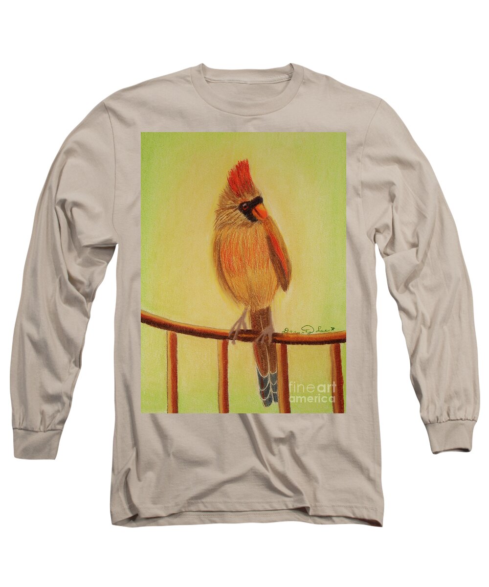 Art Long Sleeve T-Shirt featuring the drawing Mrs Chip by Dorothy Lee