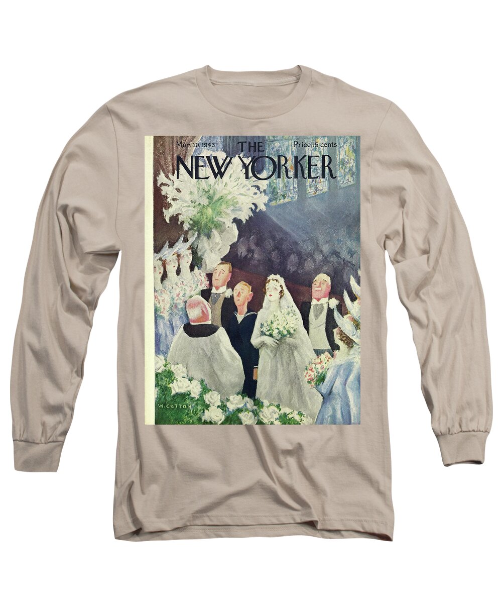 Religion Long Sleeve T-Shirt featuring the painting New Yorker March 20 1943 by William Cotton