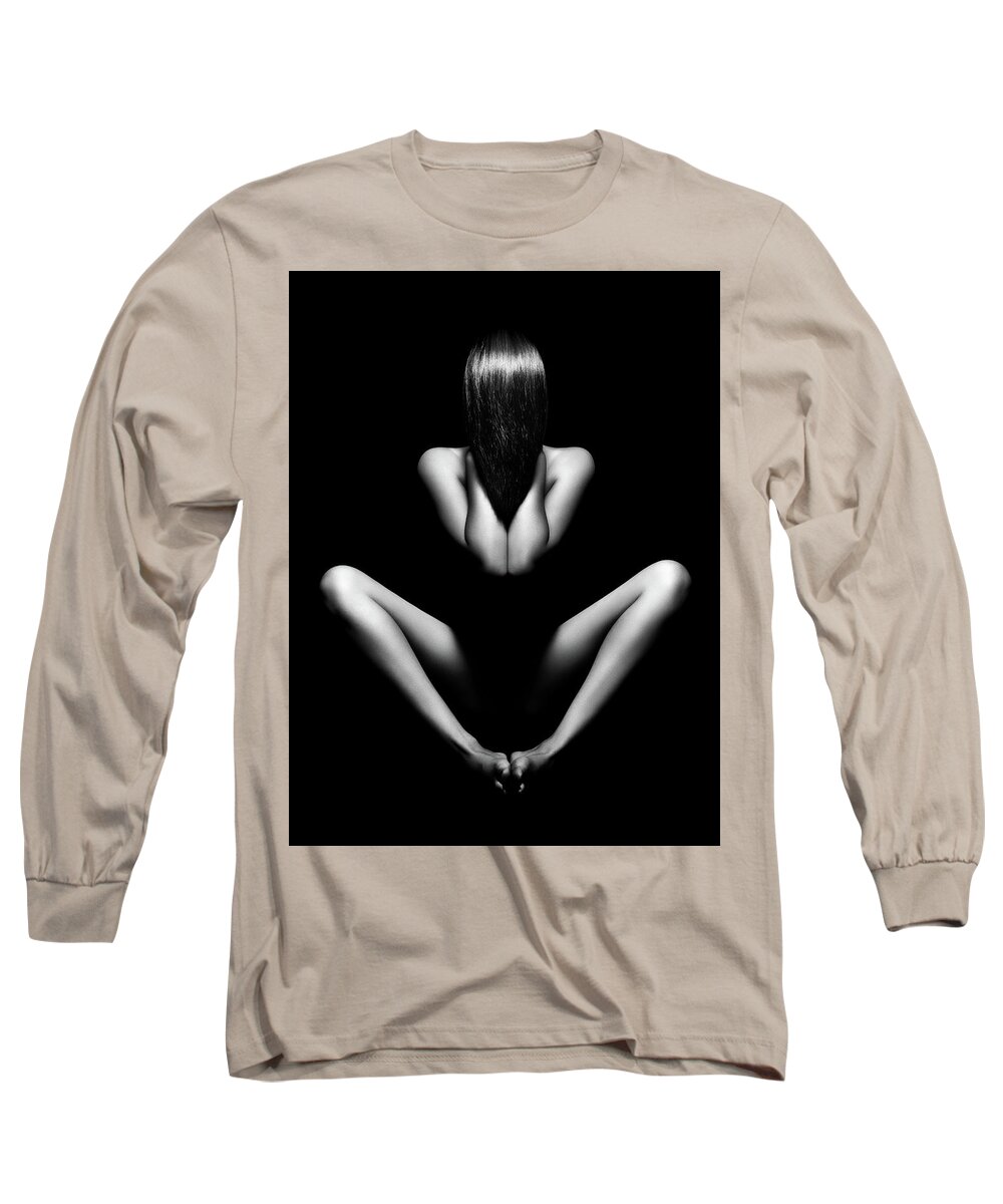 Woman Long Sleeve T-Shirt featuring the photograph Nude woman bodyscape 12 by Johan Swanepoel
