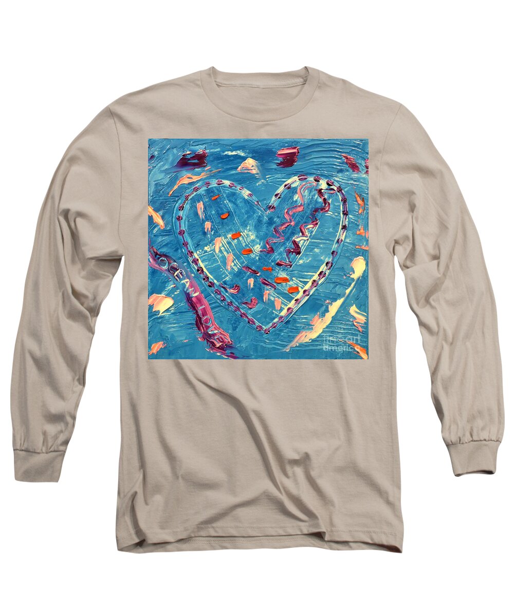Ocean Long Sleeve T-Shirt featuring the painting Ocean Love by Bill King