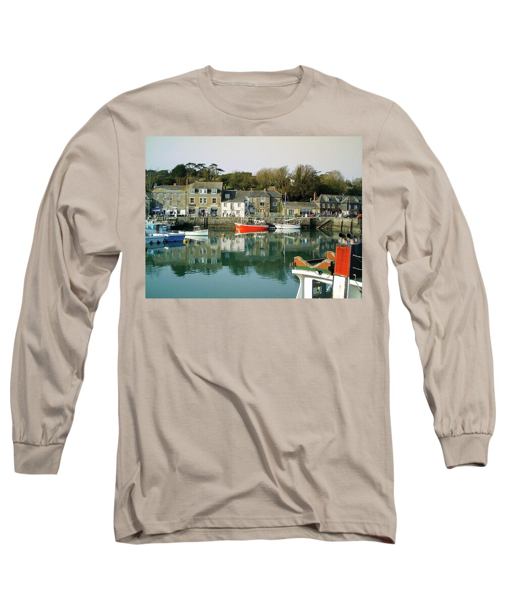 Padstow Long Sleeve T-Shirt featuring the photograph Padstow Harbour Cornwall by Richard Brookes