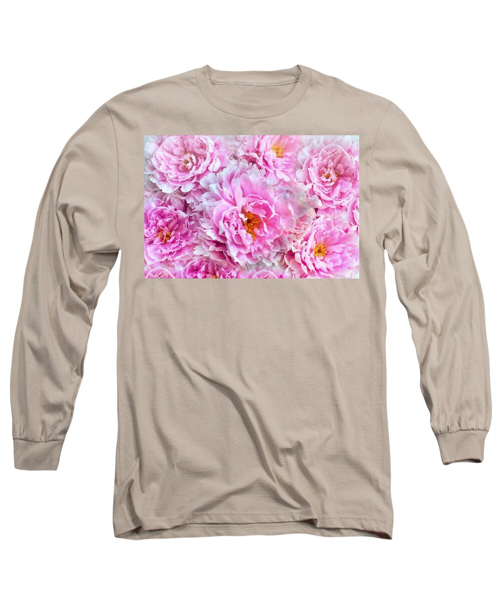 Flower Long Sleeve T-Shirt featuring the photograph Pink flowers everywhere by Top Wallpapers