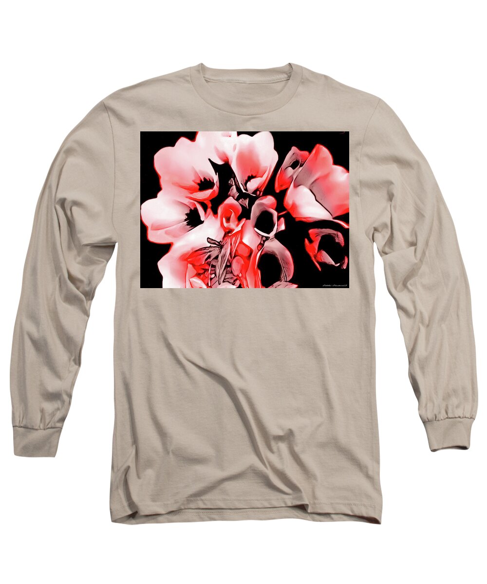 Flowers Long Sleeve T-Shirt featuring the digital art Poppies Bouquet by Eddie Eastwood