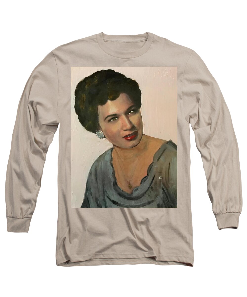 Portrait Long Sleeve T-Shirt featuring the painting Portrait of Eloisa Ramirez by Gary Springer