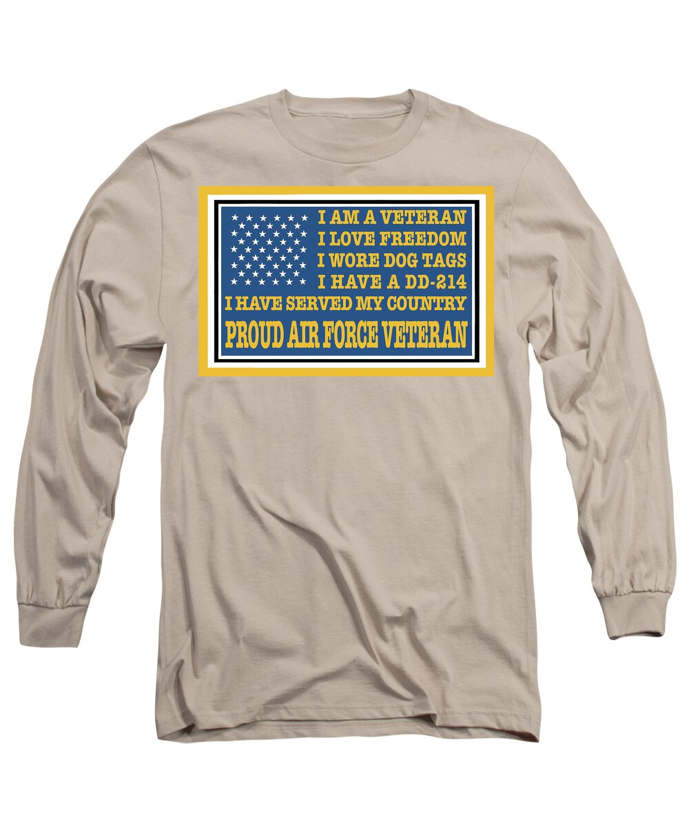 Air Force Long Sleeve T-Shirt featuring the digital art Proud Air Force Veteran by Pheasant Run Gallery